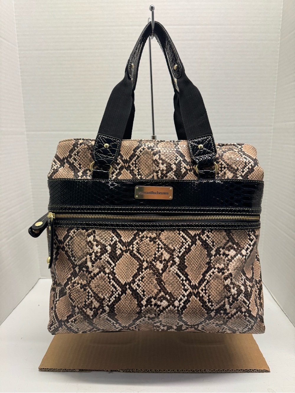 Samantha Brown Snake Embossed Metro Tote